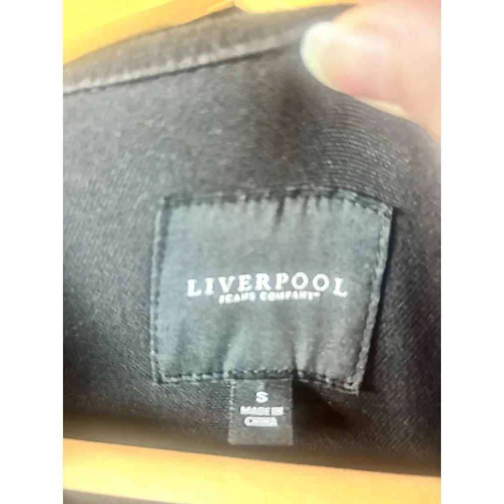 Liverpool Jeans Women's‎ Small Black Asymmetrical Moto Jacket Denim Biker